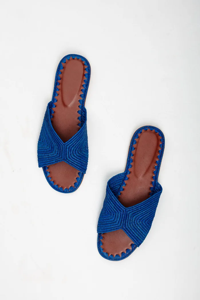 BIANCA RAFFIA SLIDE SANDAL - Image 3
