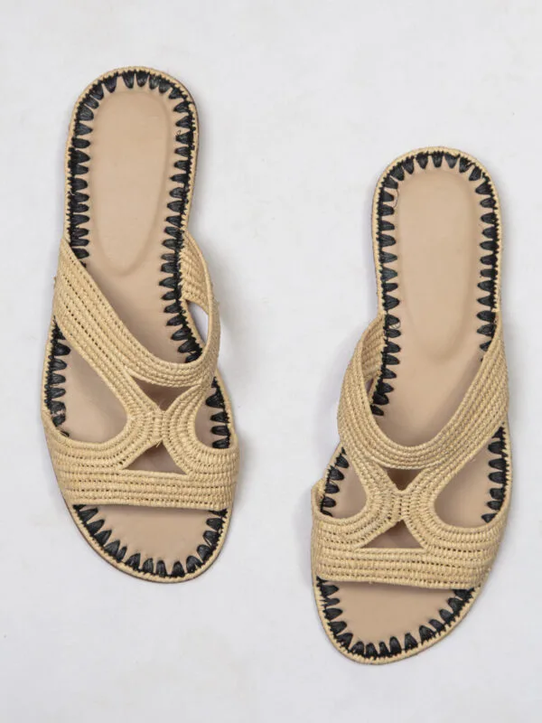 SOUK RAFFIA SLIDE  SANDAL