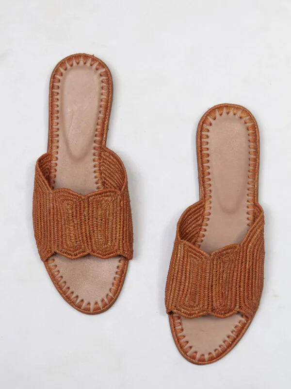 MOUNA RAFFIA SLIDE SANDAL