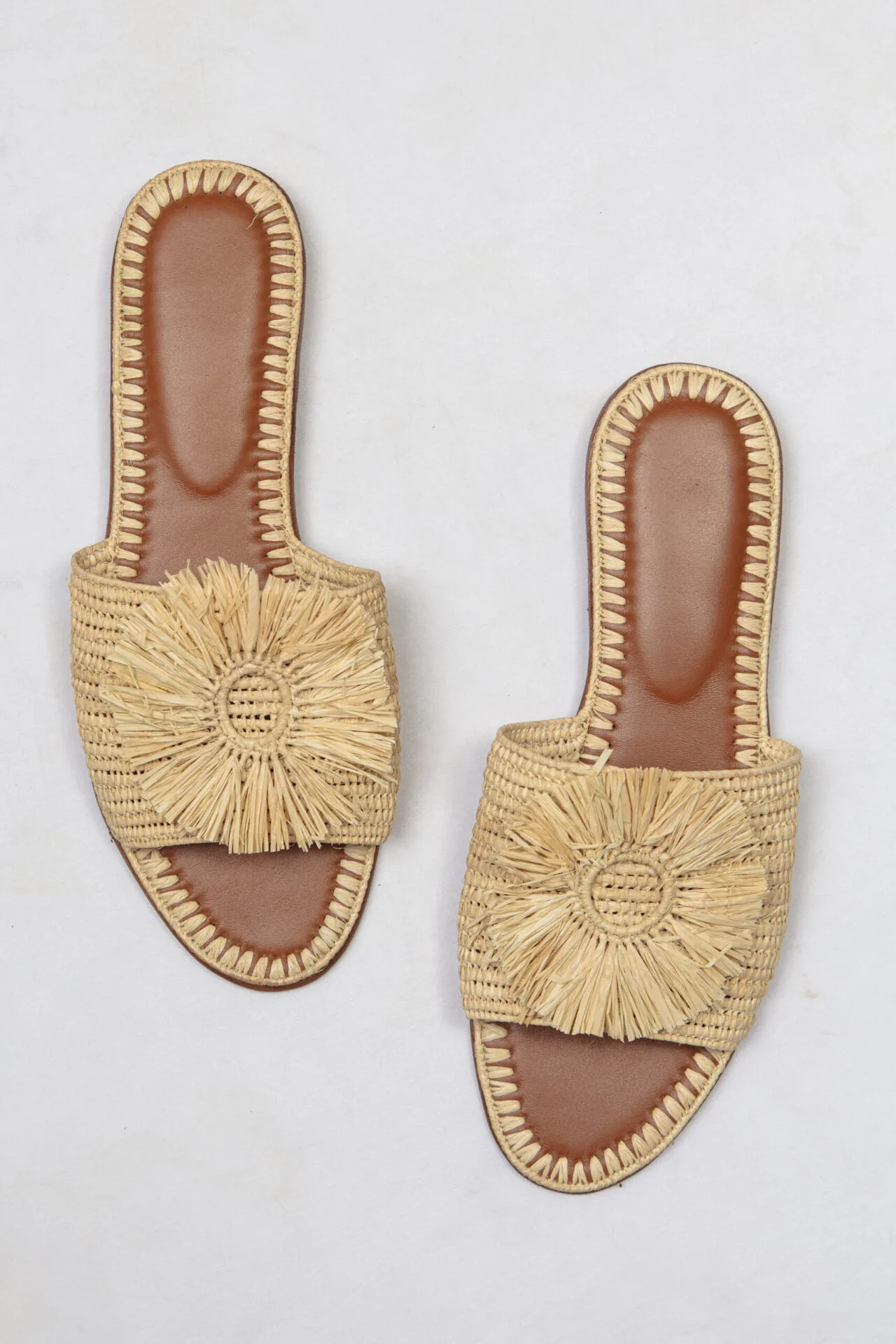 SUN RAFFIA SLIDE SANDAL - Image 2