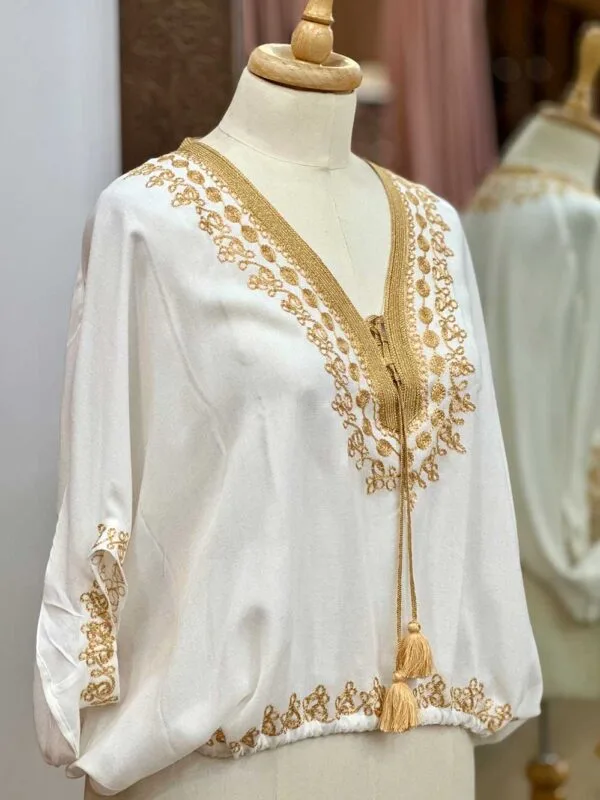 Moroccan white tunic