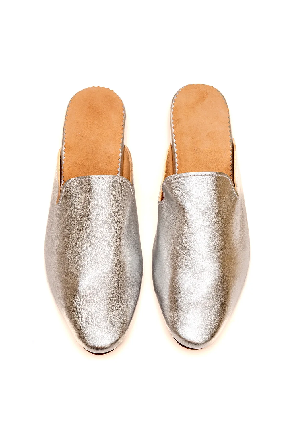 MuleME LEATHER SILVER